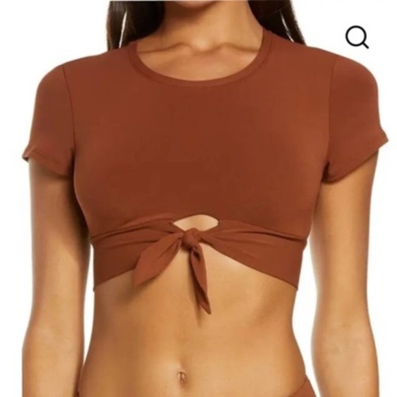 Robin Piccone Other - Robin Piccone Swim Bikini Top AVA Knot Front Tee in Cocoa Size XS NWOT